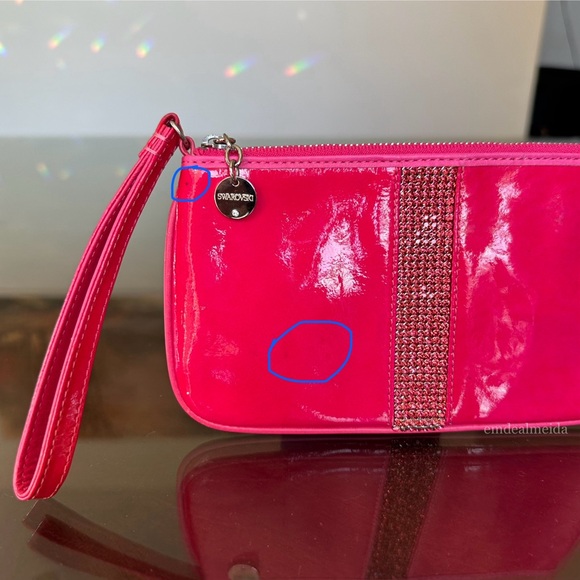 Swarovski Crystal Neon Pink Wristlet Purse Wallet Handbag Clutch - Picture 6 of 8